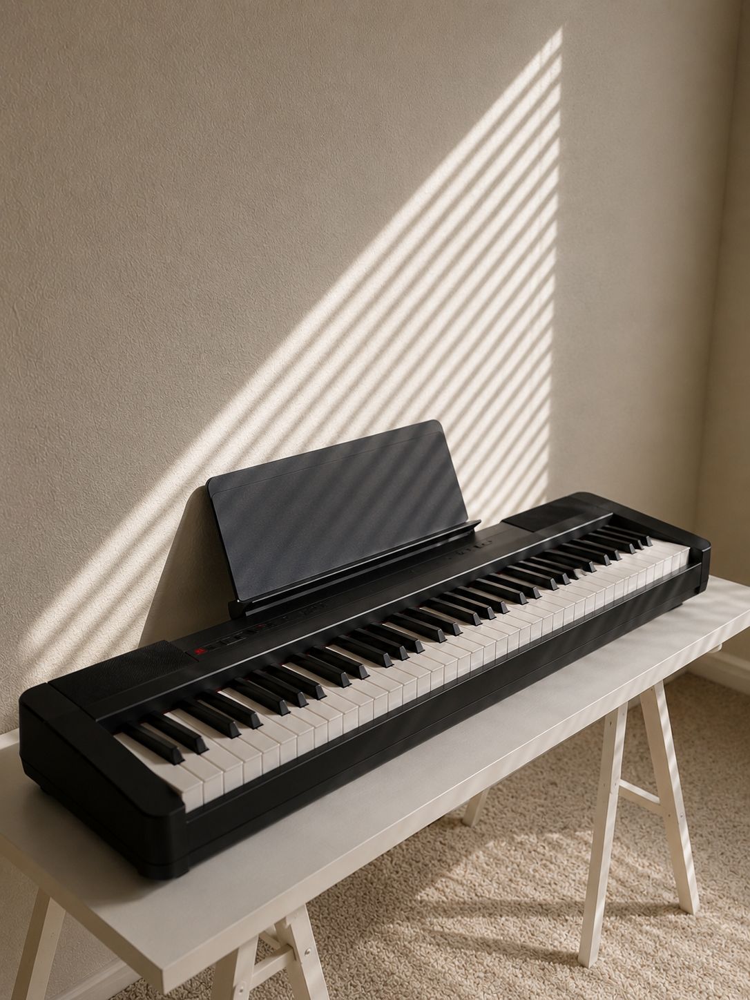 Piano lessons for kids in a warm sunlit studio